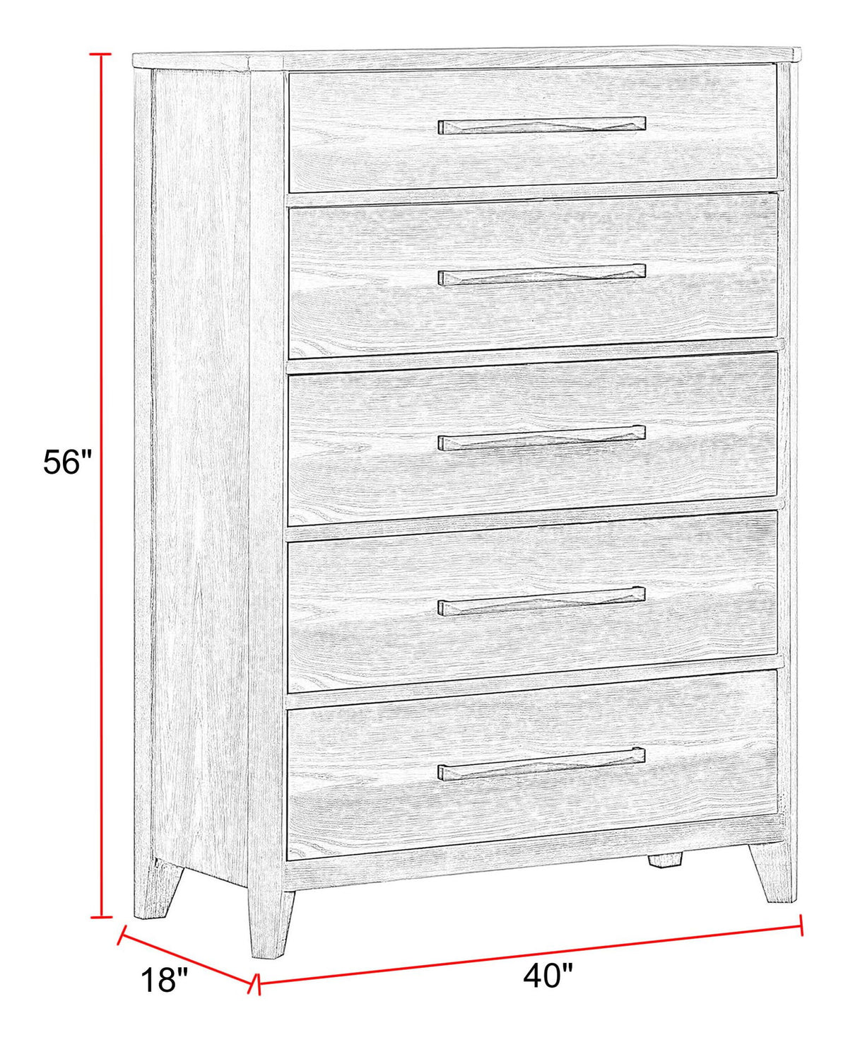 Breckenridge - 5 Drawer Chest - Brown