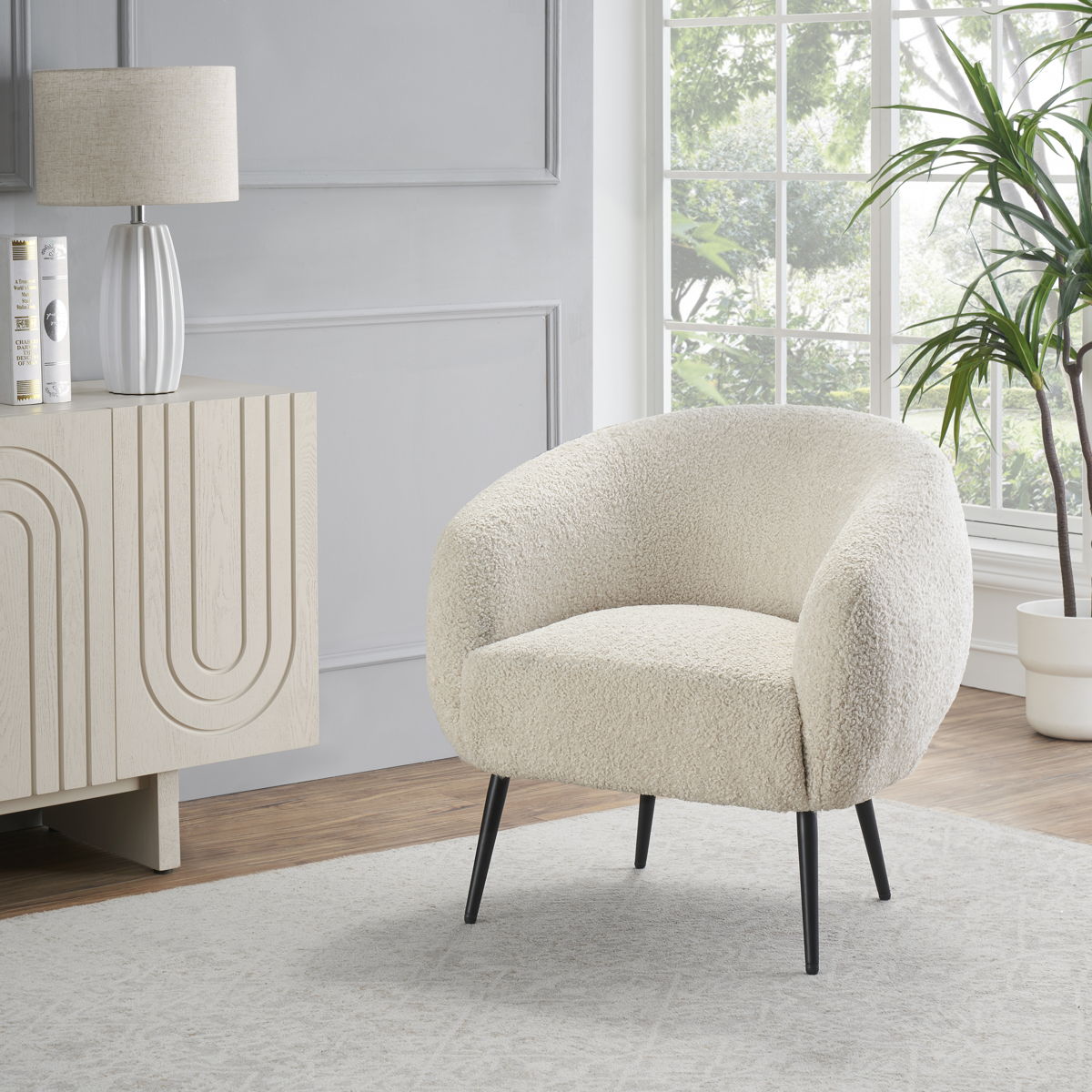 Lyra - Accent Chair - Ivory / Black