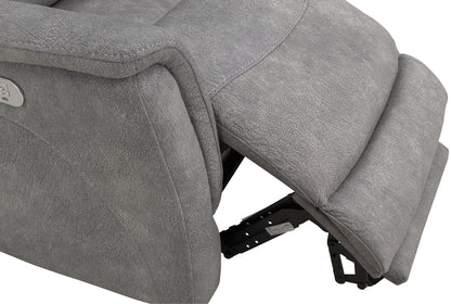 Linus - Zero Gravity Power Reclining Sofa - Hudson Gray