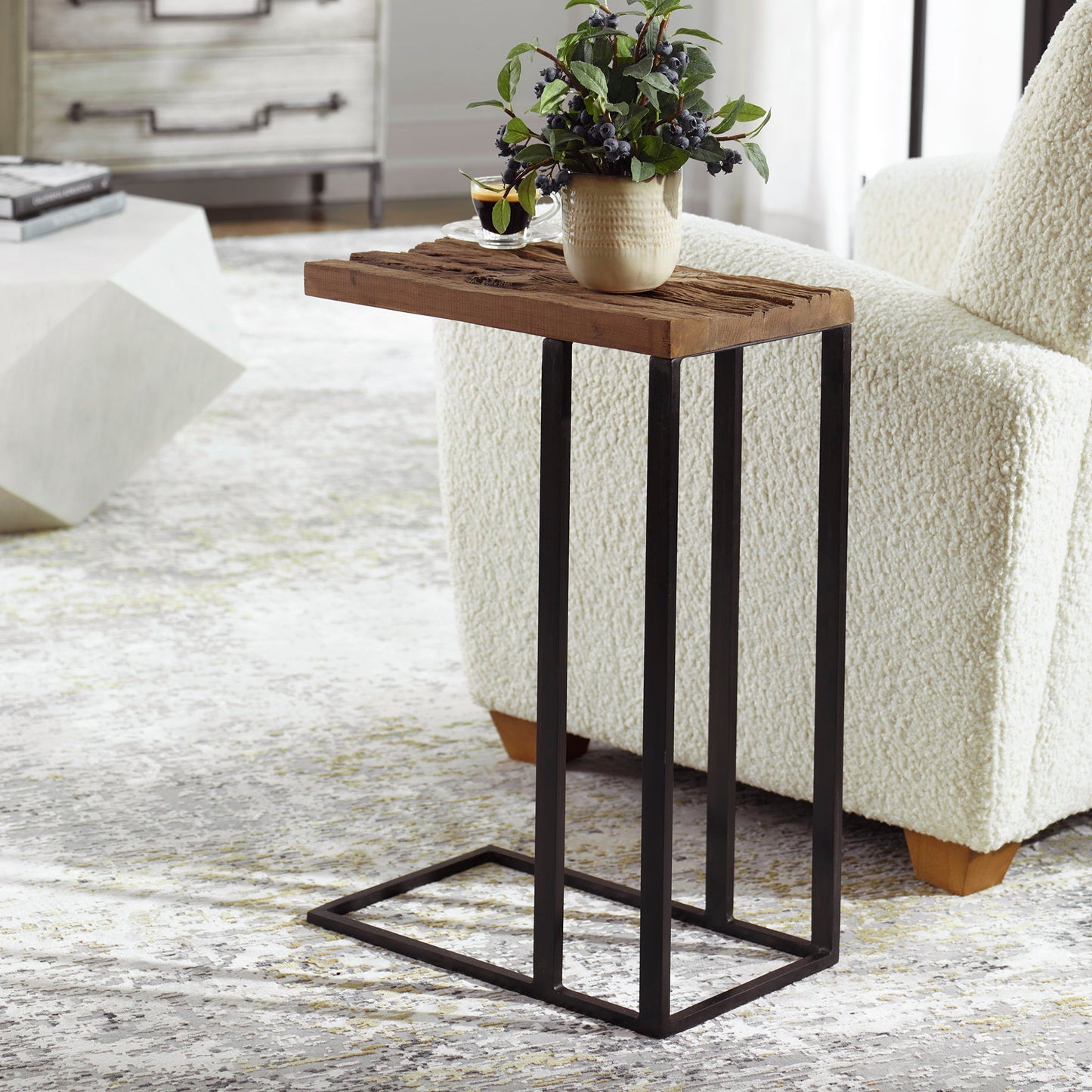 Union - Reclaimed Wood Accent Table - Dark Brown