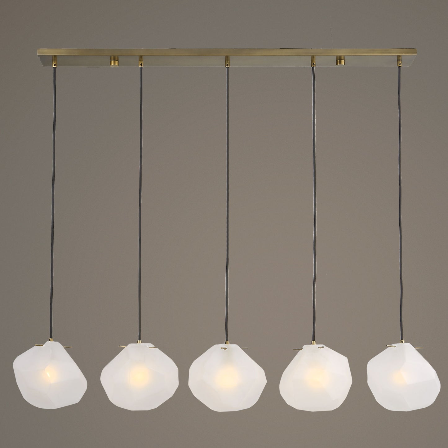 Geodesic - 5 Light Linear Pendant - White