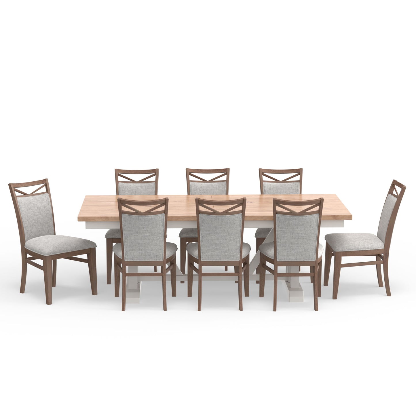 Americana Modern Dining - Trestle Dining Table With Extensions - Cotton