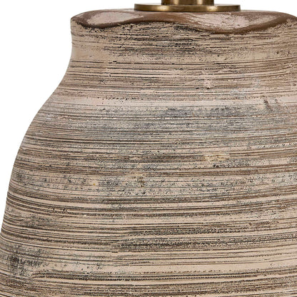 Tonachio - Etched Urn Table Lamp - Brown