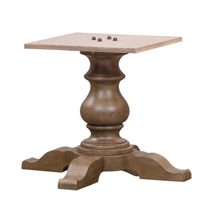 Americana Farmhouse - 5 Piece Pedestal Table Set (Upholstered Shelter Side Chairs) - Light Brown