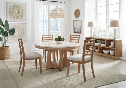 Escape - Ladder Back Dining Chair (Set of 2) - Glazed Natural Oak Mirage Mist