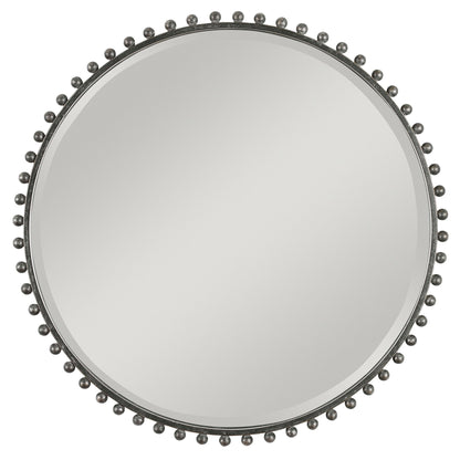 Taza - Round Iron Mirror - Dark Gray