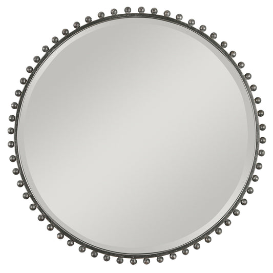 Taza - Round Iron Mirror - Dark Gray