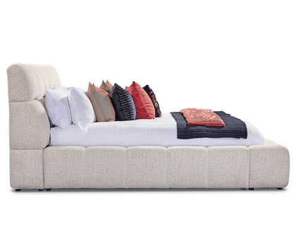 Escape - Fluffy River Rock Upholstered Bed