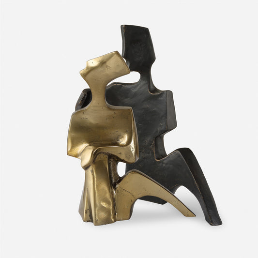 Affection - Bronze Gold Sculpture (Set of 2)