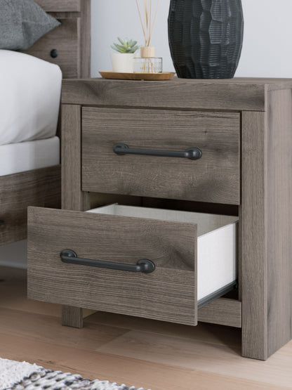 Graystorm - Brown Gray - Two Drawer Night Stand