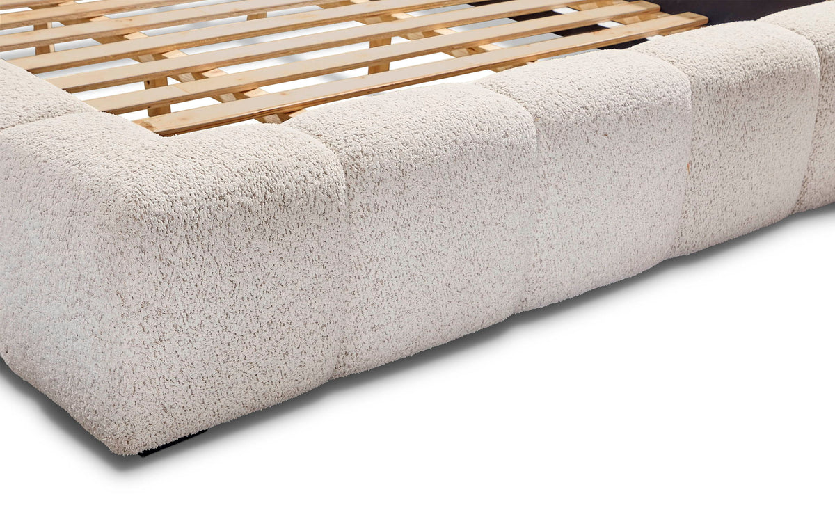 Escape - Fluffy River Rock Upholstered Bed