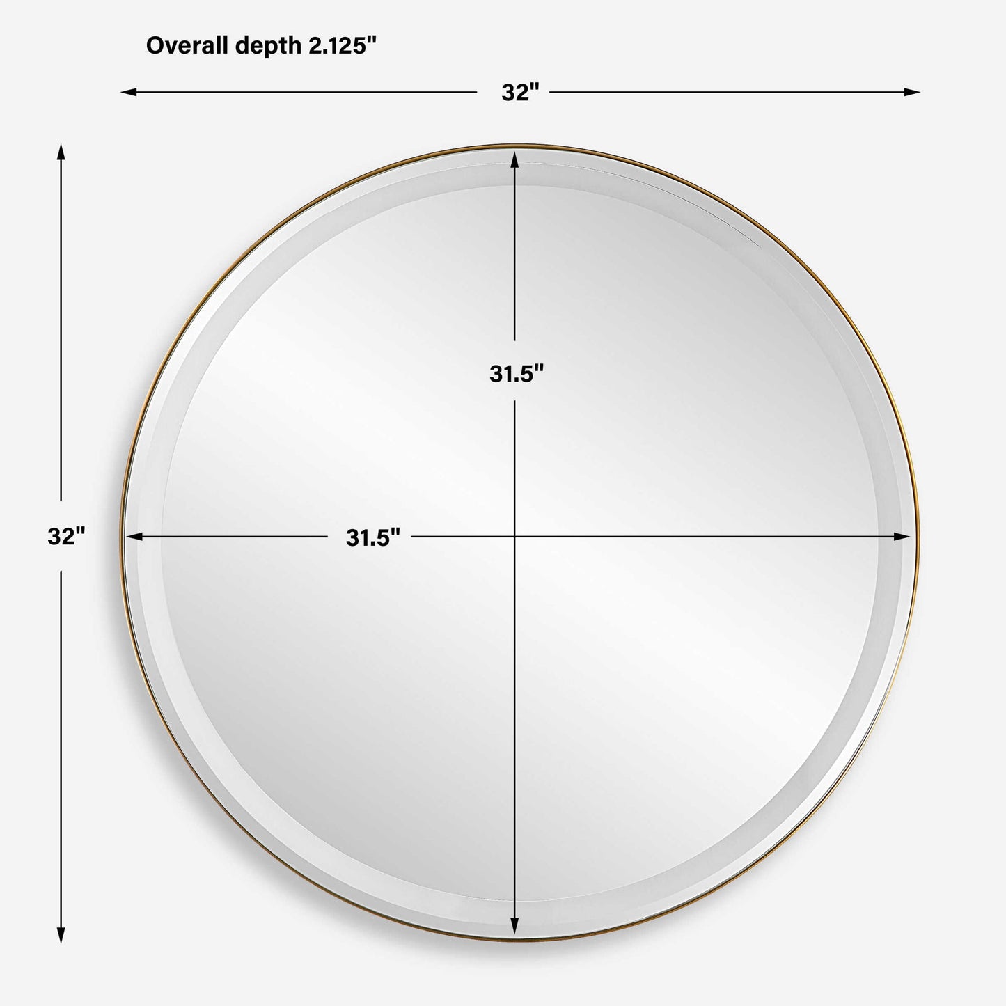 Crofton - Lighted Brass Round Mirror