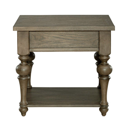 Americana Farmhouse - Drawer End Table - Light Brown