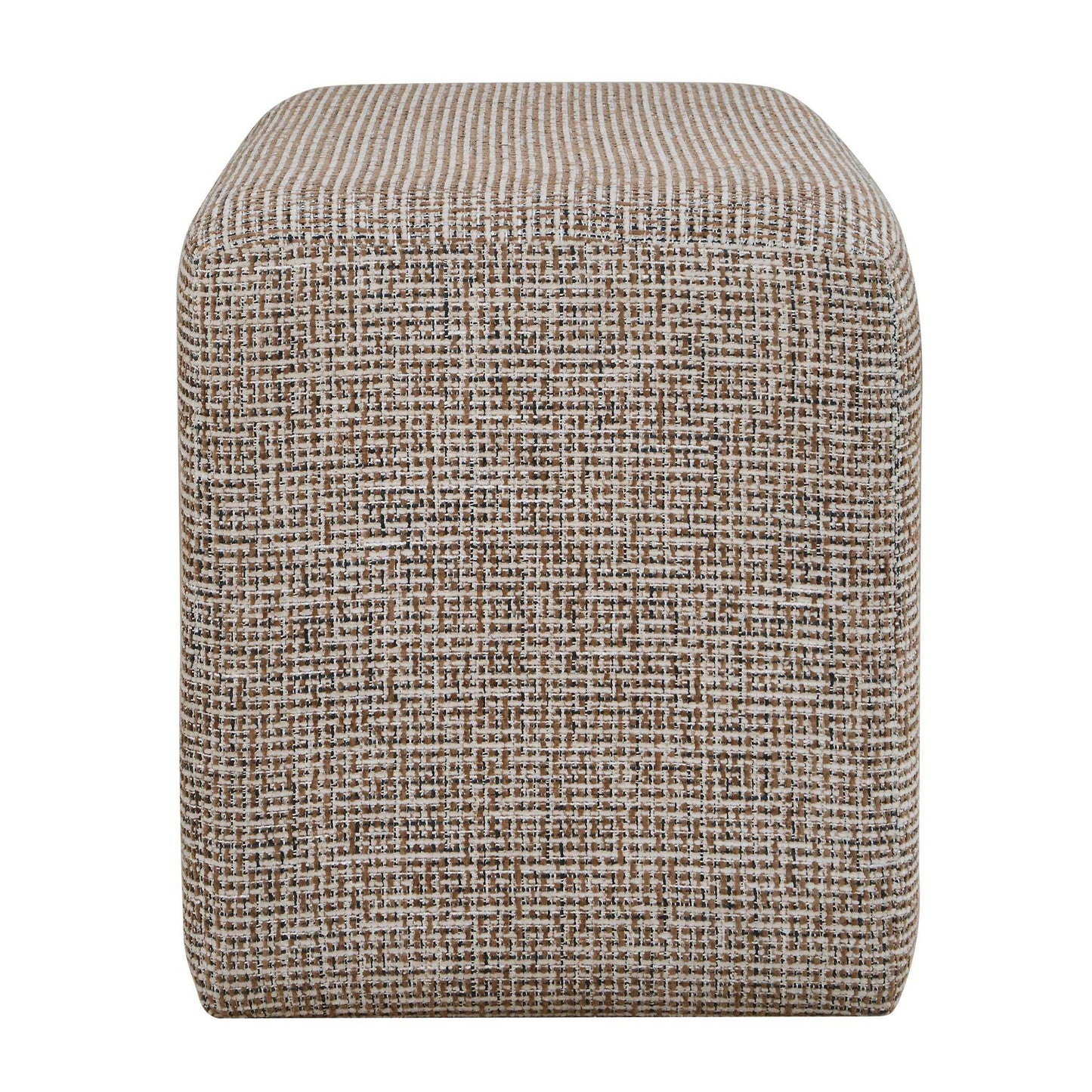 Kelce - Woven Checkered Ottoman - Brown