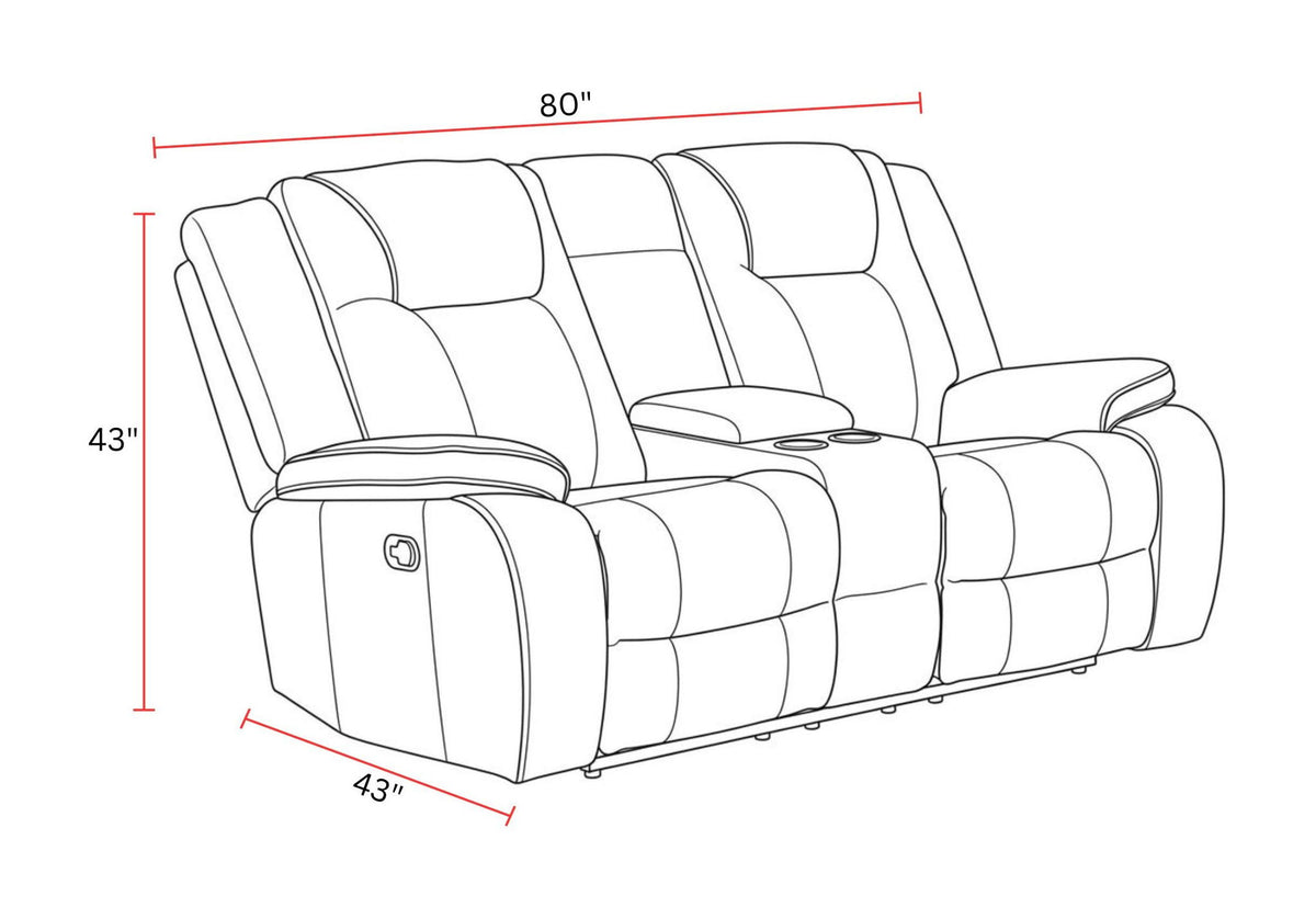 Bruno - Manual Console Loveseat - Plush Tobacco
