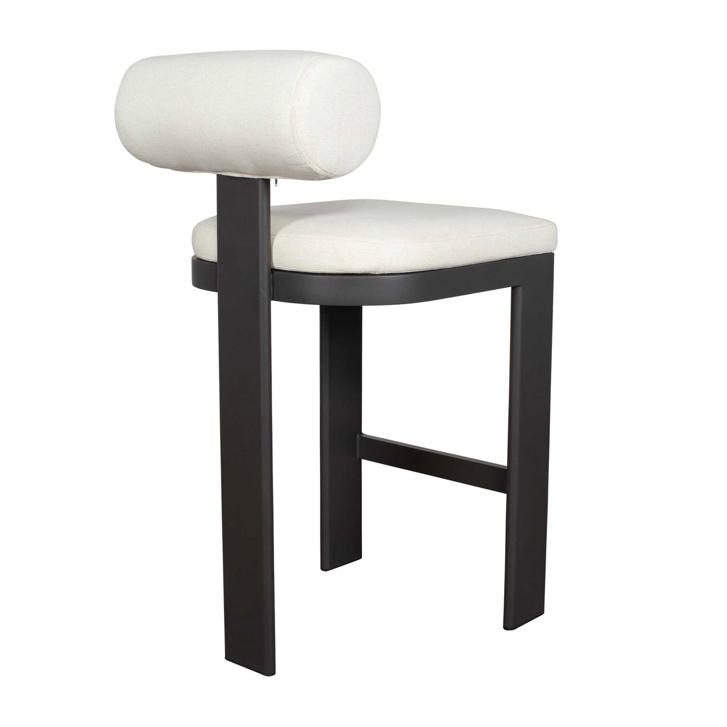 Bolster Back - Outdoor Bar Stool - White / Black