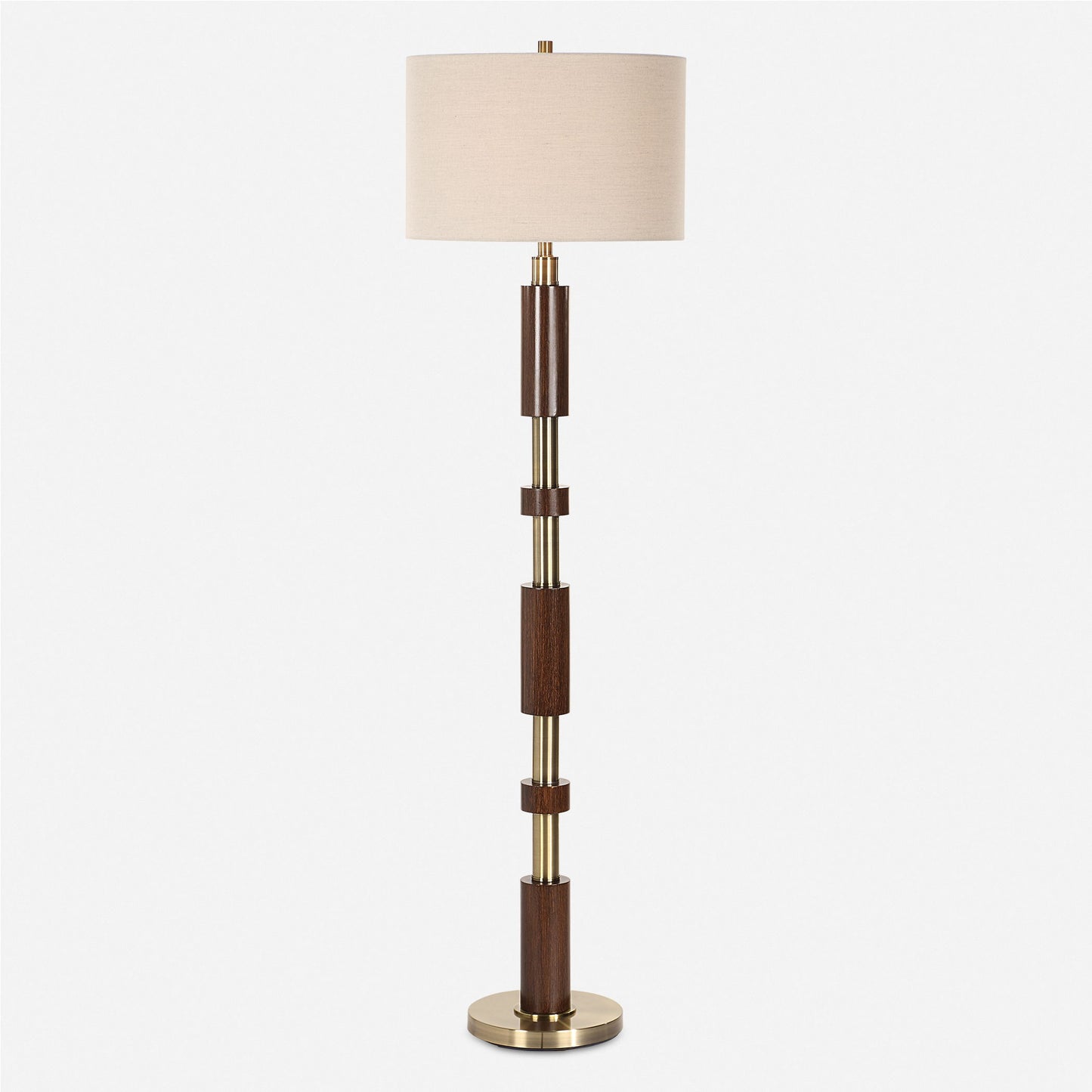 Stacked - Wooden Floor Lamp - Dark Brown