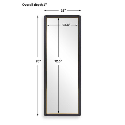 Stenton - Tall Wooden Mirror - Black