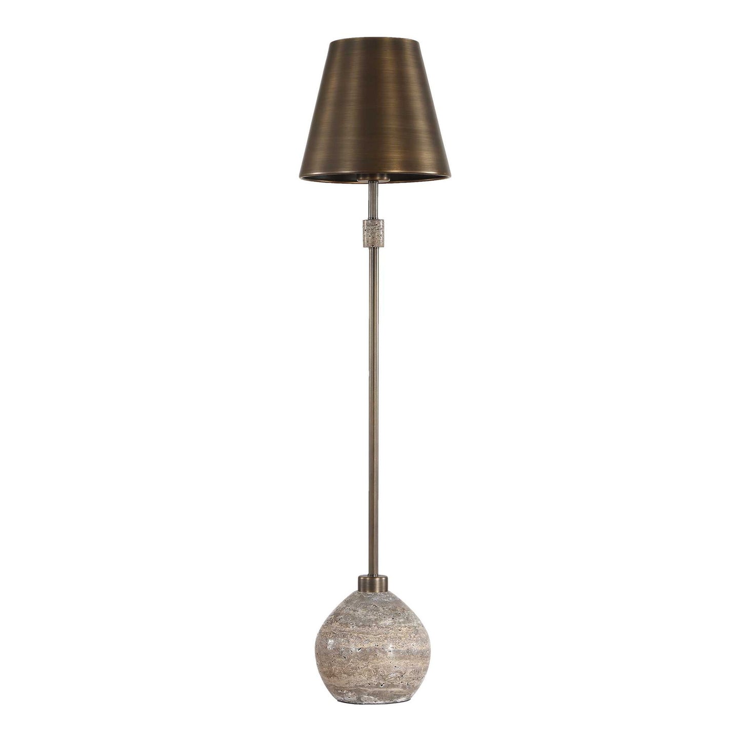 Jaycee - Dark Travertine Buffet Lamp - Brass / Gold / Gray