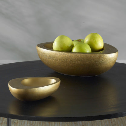 Ovate - Brass Bowls (Set of 2) - Yellow