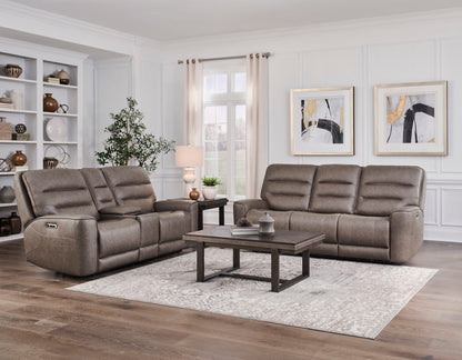 Lawson - Power Zero Gravity Tilt Console Loveseat P2 - Sydney Brunette