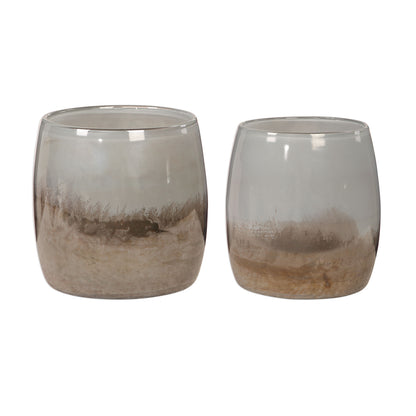 Tinley - Blown Glass Bowls (Set of 2) - Light Brown