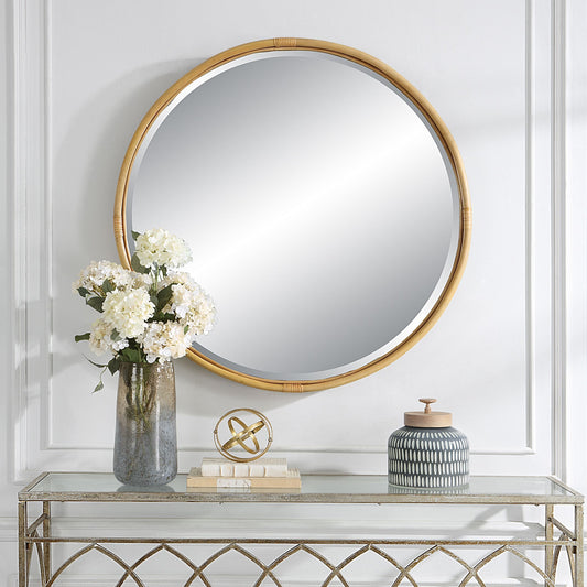 Drift Away - Round Mirror - Natural