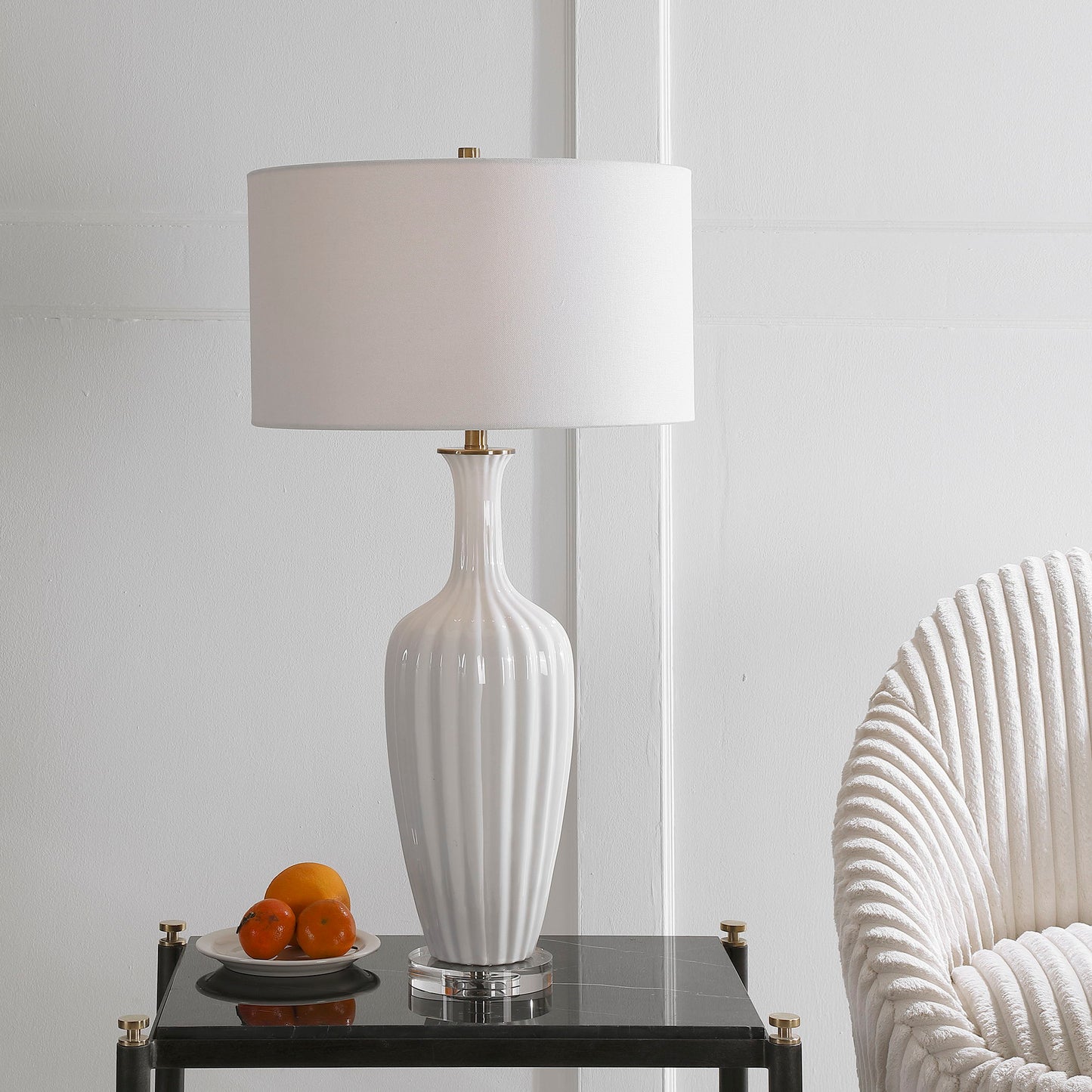 Strauss - Ceramic Table Lamp - White