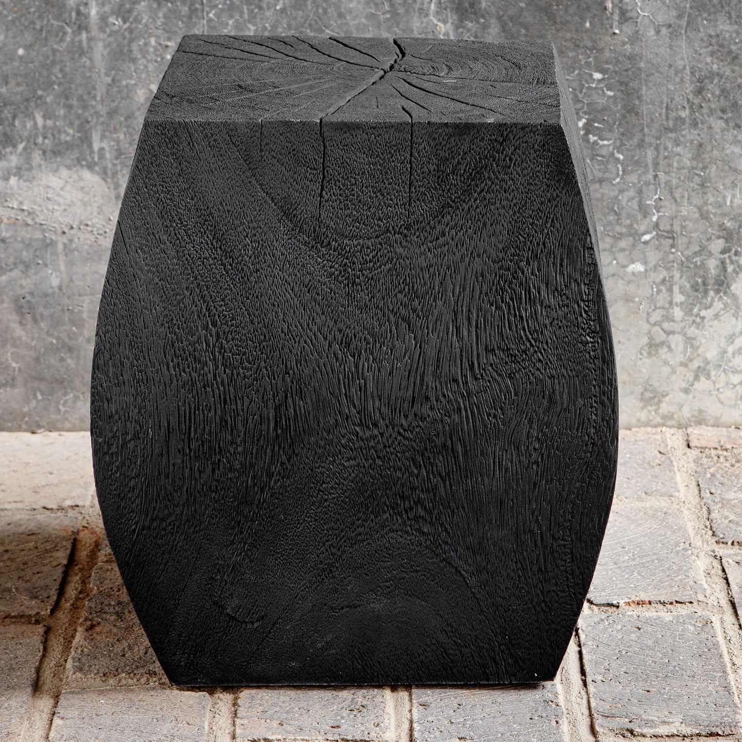 Grove - Black Wooden Accent Stool