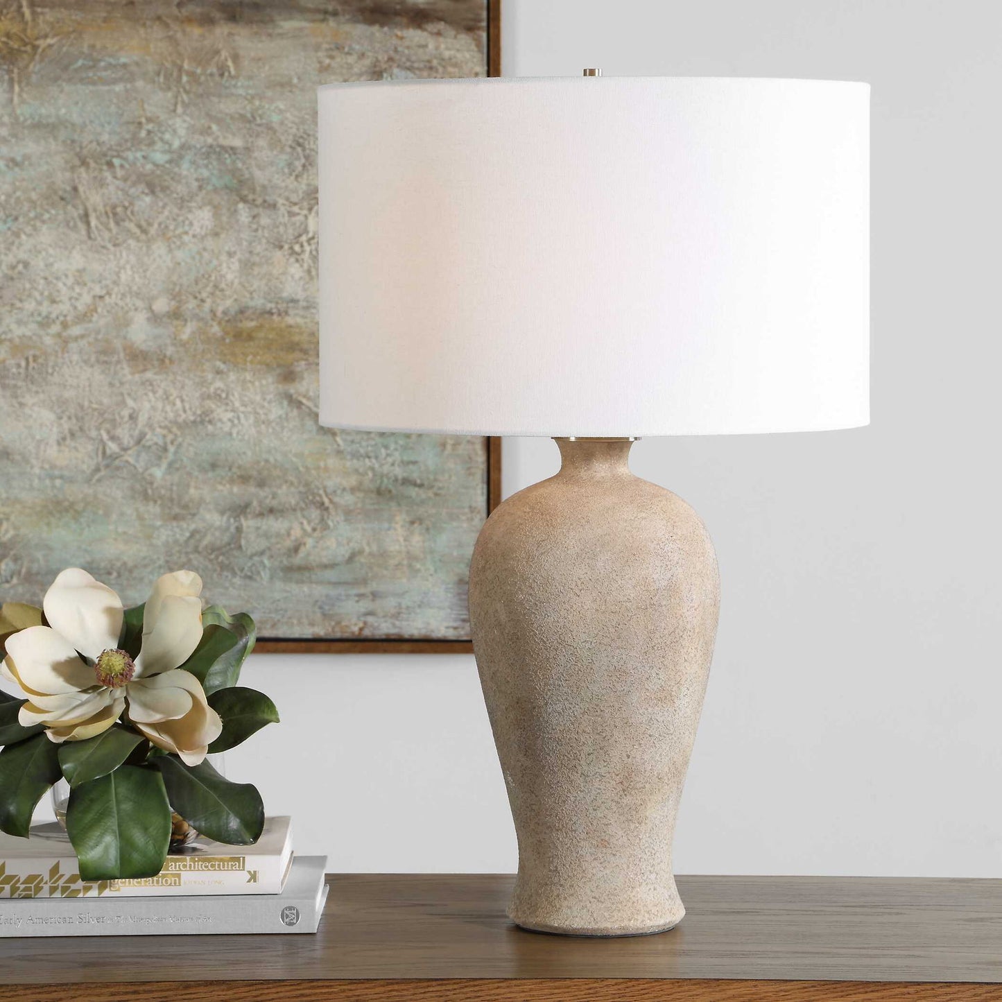Torres - Textured Ceramic Table Lamp - Brown
