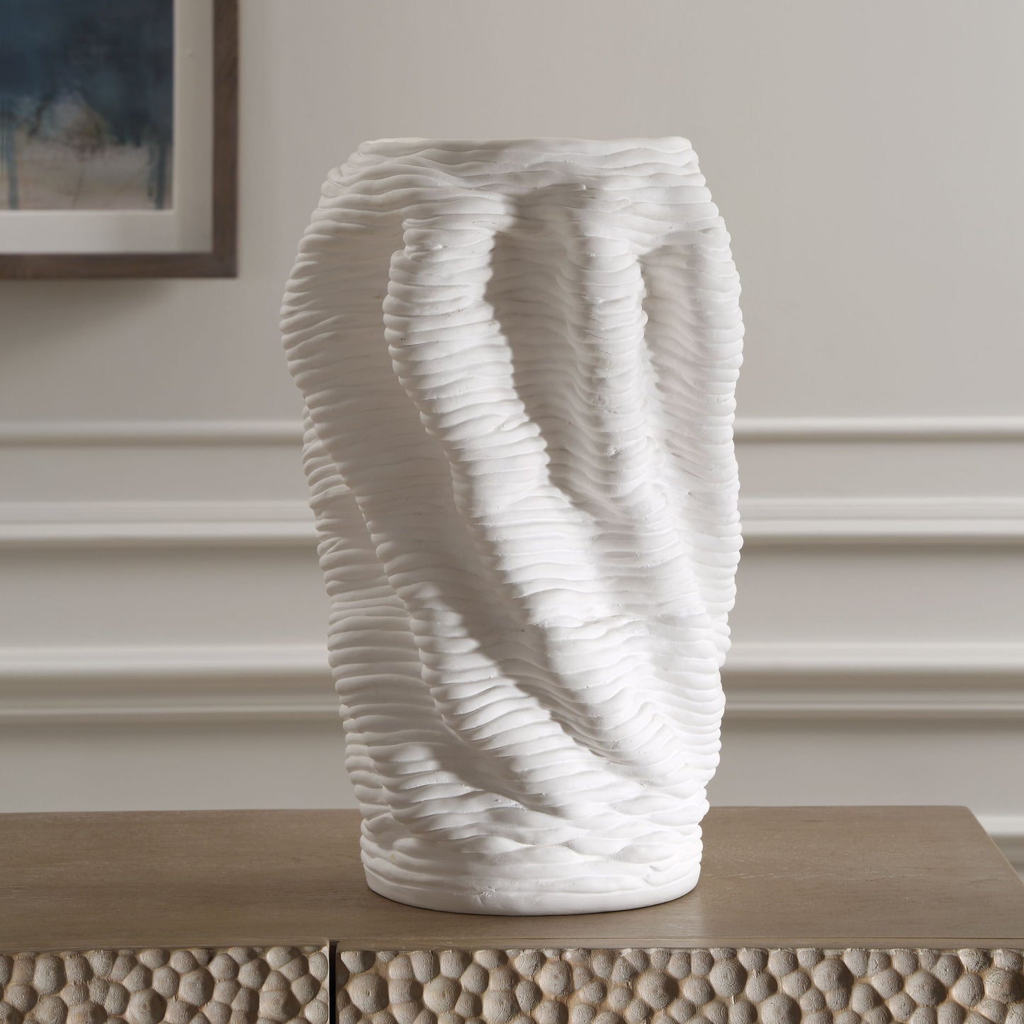 Stratified - Matte Vase - White