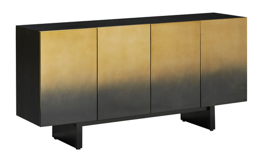 Atlas - Four Door Credenza - Black / Gold