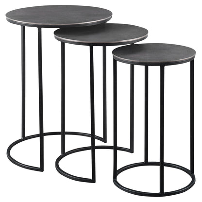 Erik - Metal Nesting Tables (Set of 3) - Dark Gray