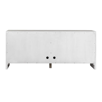 Brinson - Carved Wood 4 Door Cabinet - White / Woodtone