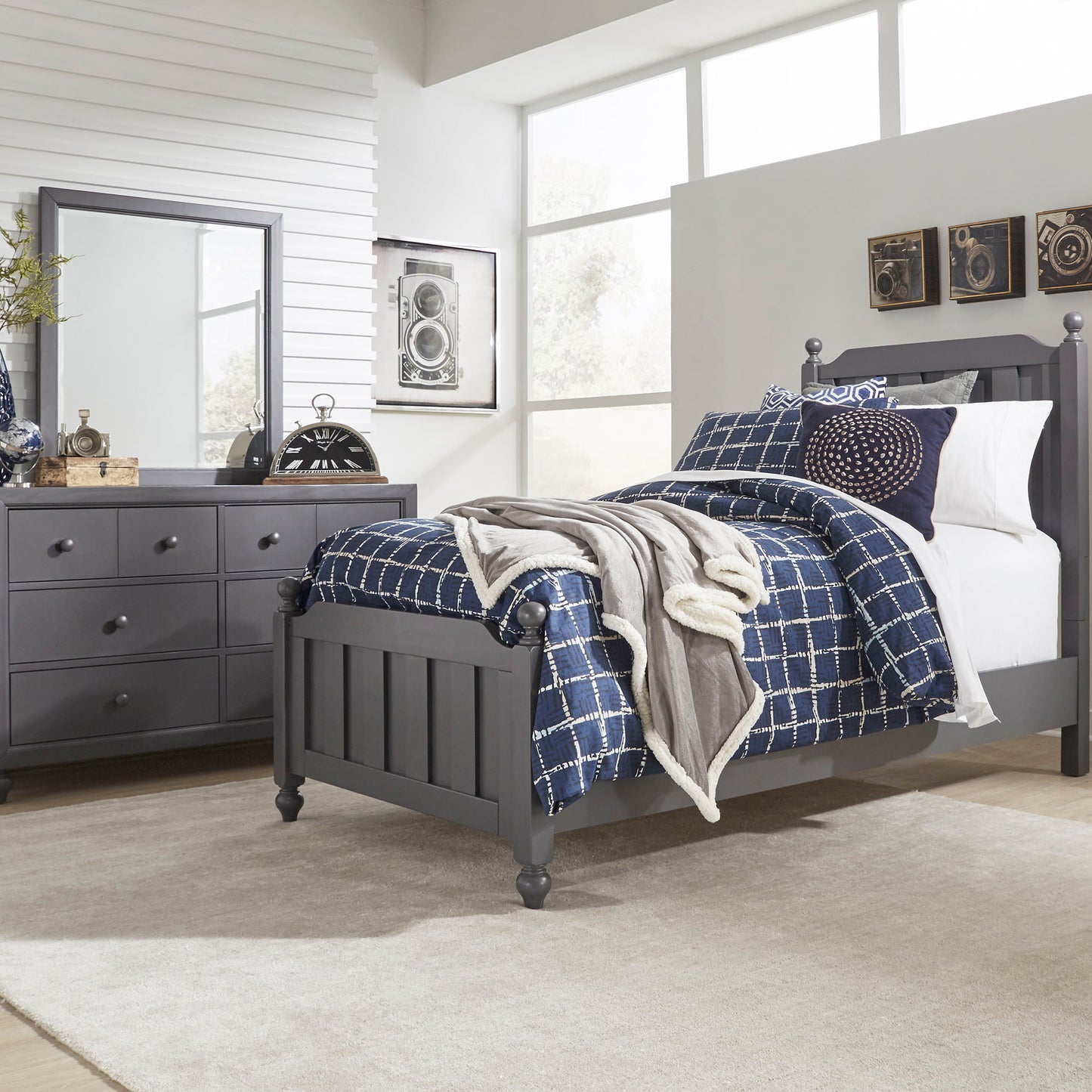 Cottage View - Panel Bed, Dresser & Mirror