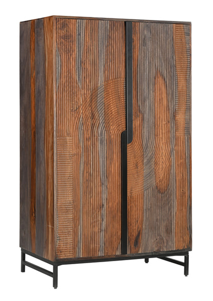 Halifax - Two Door Tall Wine Cabinet - Graystone / Black Powdercoat