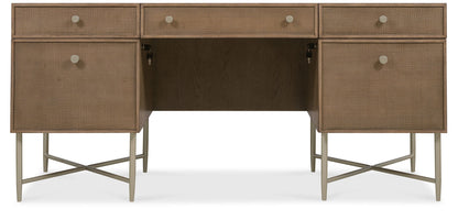 Sonnet - Sonnet Executive Desk - Dark Gray / Light Brown