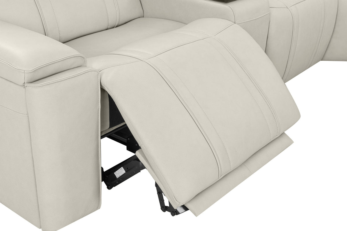 Sausalito - 6 Piece Modular Zero Gravity Power Reclining Sectional With Power Adjustable Headrests - Platinum Envy