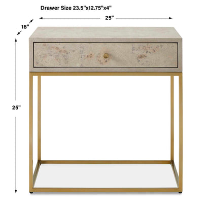 Pembrook - Side Table - Light Washed / Brass