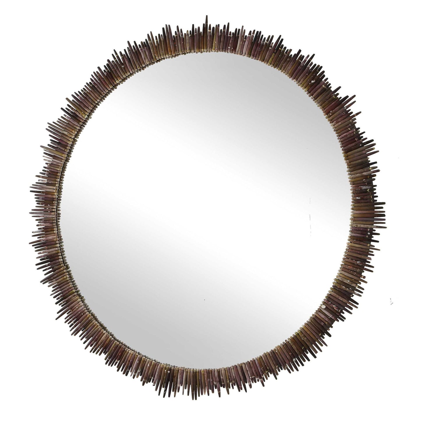 Tiger Sea Urchin - Round Mirror - Brown / Green