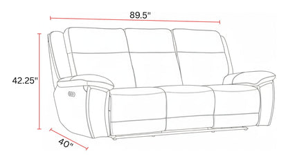 Jameson - Power Reclining Zero Gravity Sofa - Hickory
