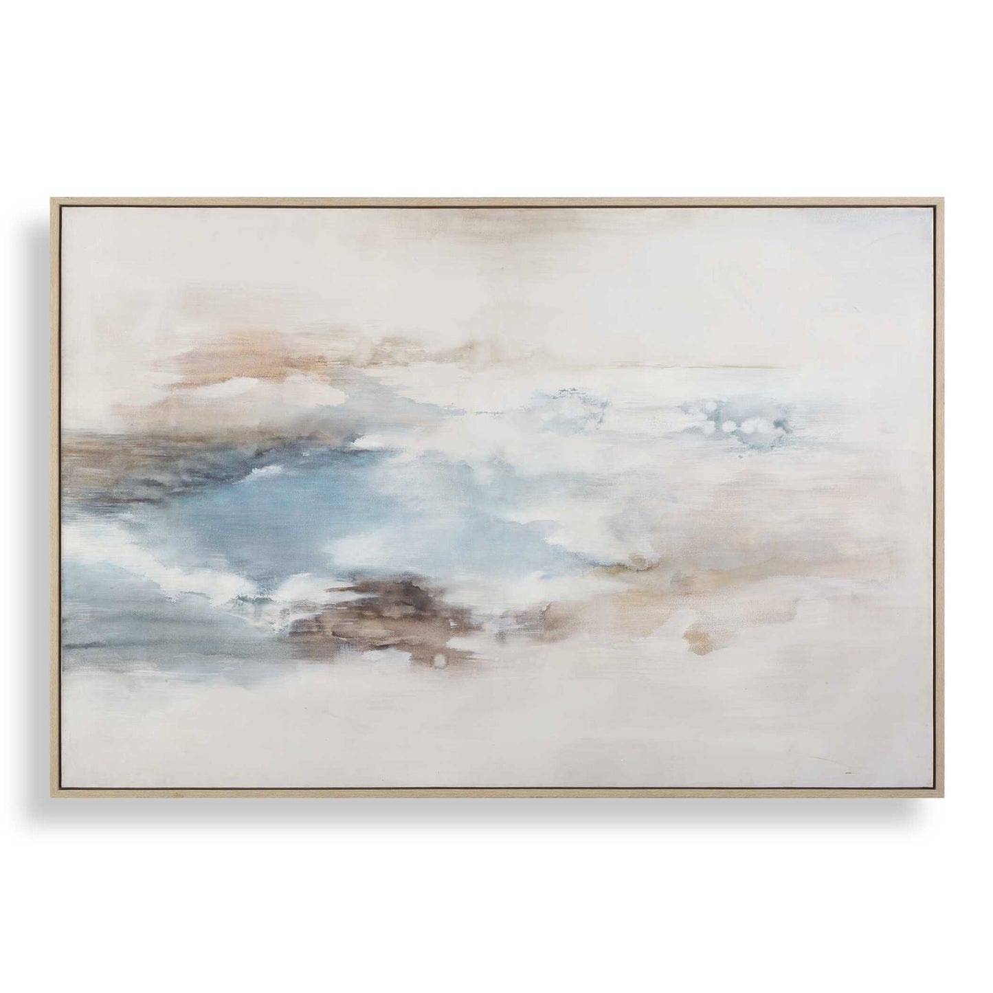 Chasing Blue - Coastal Canvas Art - Blue / Brown / Gray / White