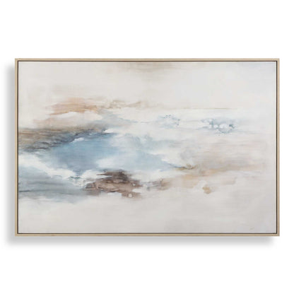 Chasing Blue - Coastal Canvas Art - Blue / Brown / Gray / White