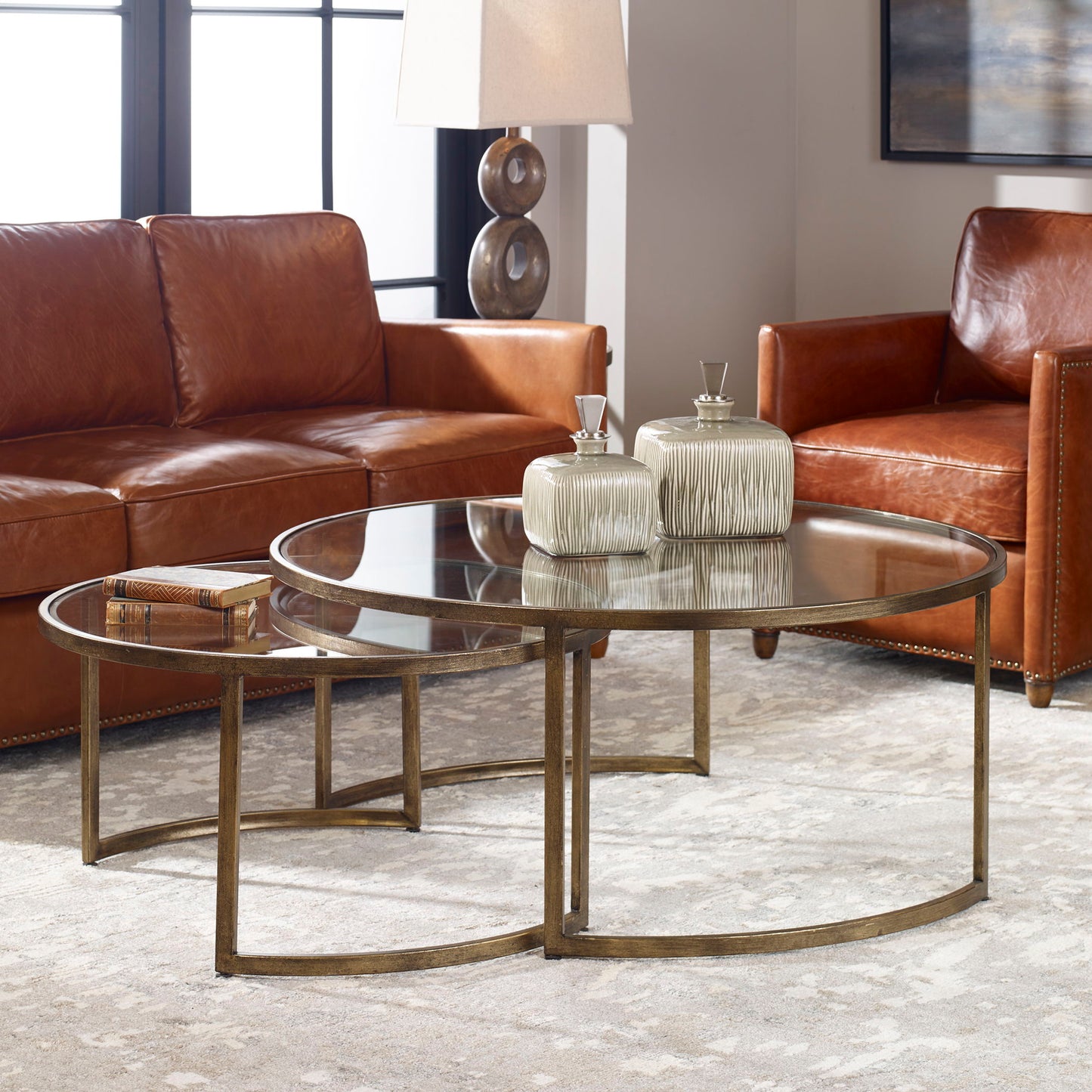 Rhea - Nested Coffee Tables (Set of 2) - Gold