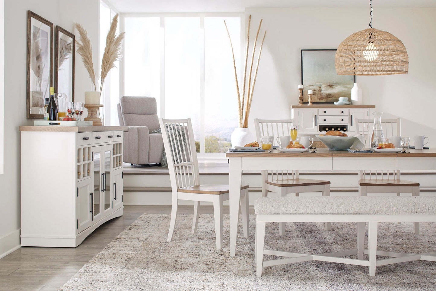 Americana Modern Dining - Upholstered Bench - Cotton