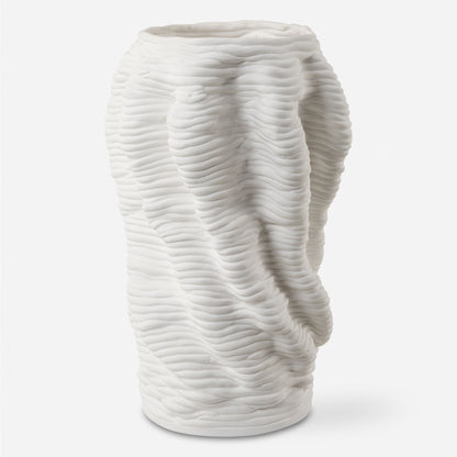 Stratified - Matte Vase - White