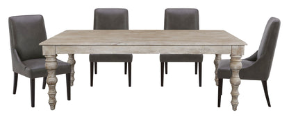 Crossings - Eden Rectangular Dining Table With 4 Upholstered Chairs - Toasted Tumbleweed & Black