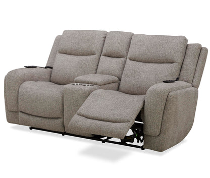 Penfield - Power Reclining Zero Gravity Console Loveseat With Heat, Massage And Speaker - Frappe