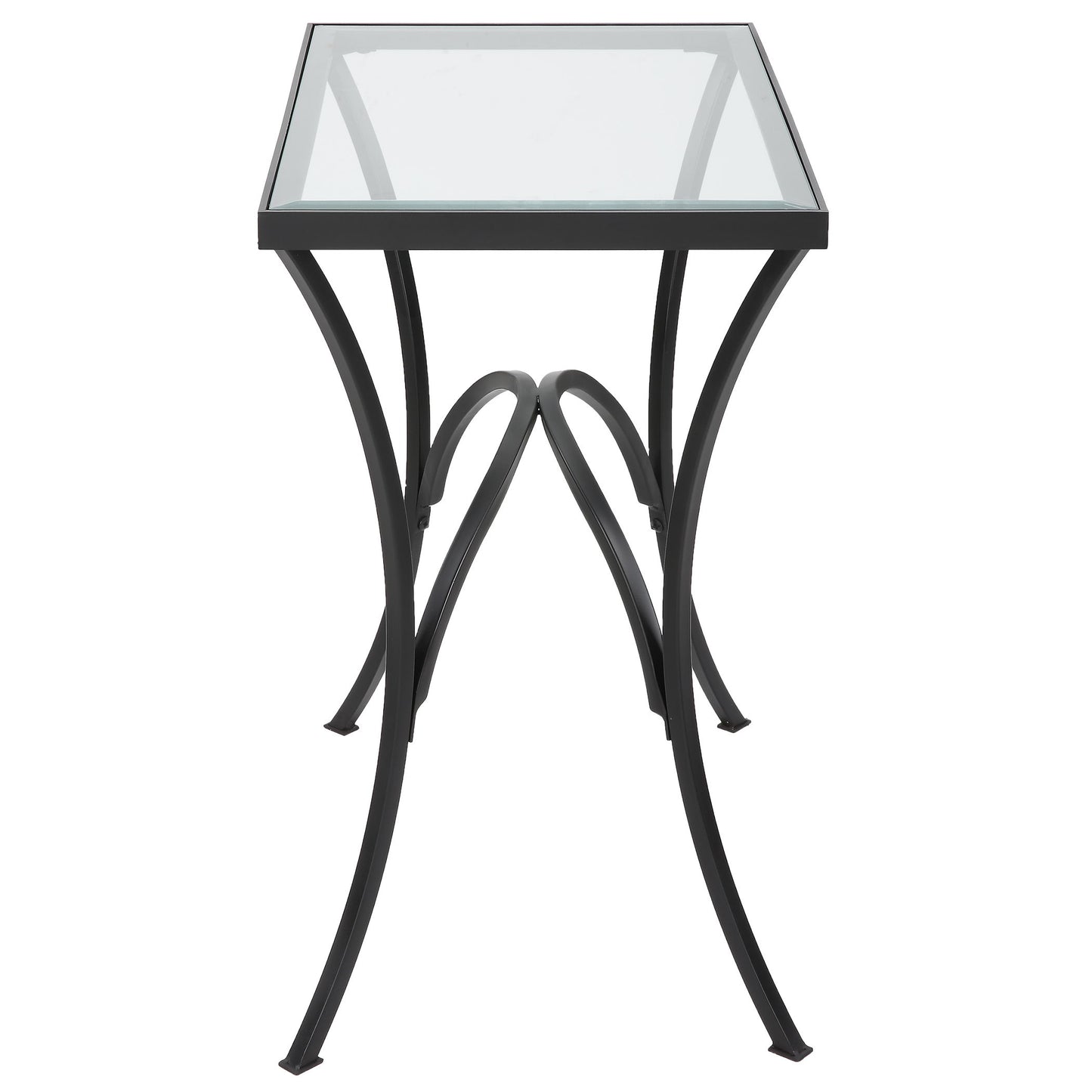 Alayna - Metal & Glass End Table - Black