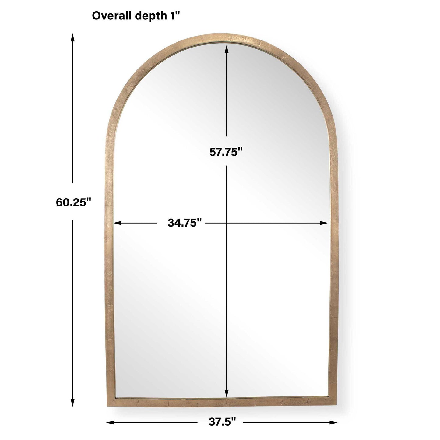 Vestry - Arch Mirror - Antique Brass